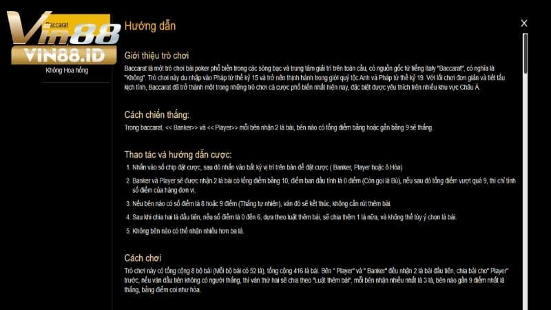 Tìm hiểu luật chia bài Baccarat online cơ bản