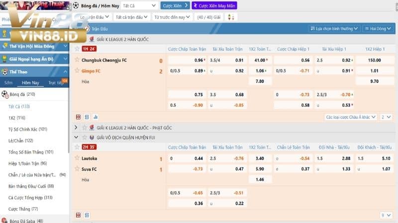 Hướng dẫn tham gia đặt cược kèo châu Âu tại VIN88