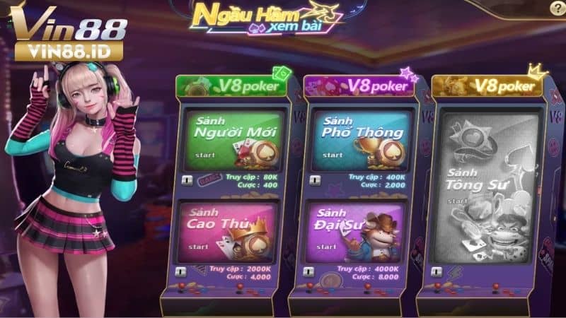 Ngầu hầm online tại game bài VIN88 có nhiều phòng chơi hấp dẫn