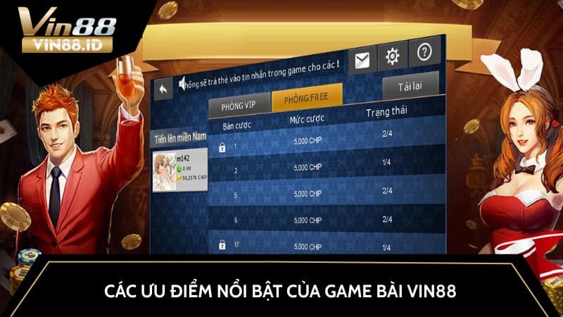Các ưu điểm nổi bật của game bài VIN88