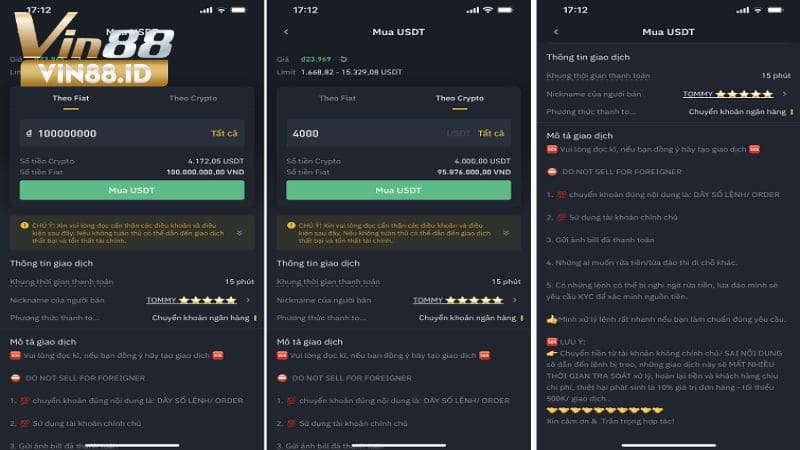 Thực hiện giao dịch trên ứng dụng chuyển tiền USDT của bạn